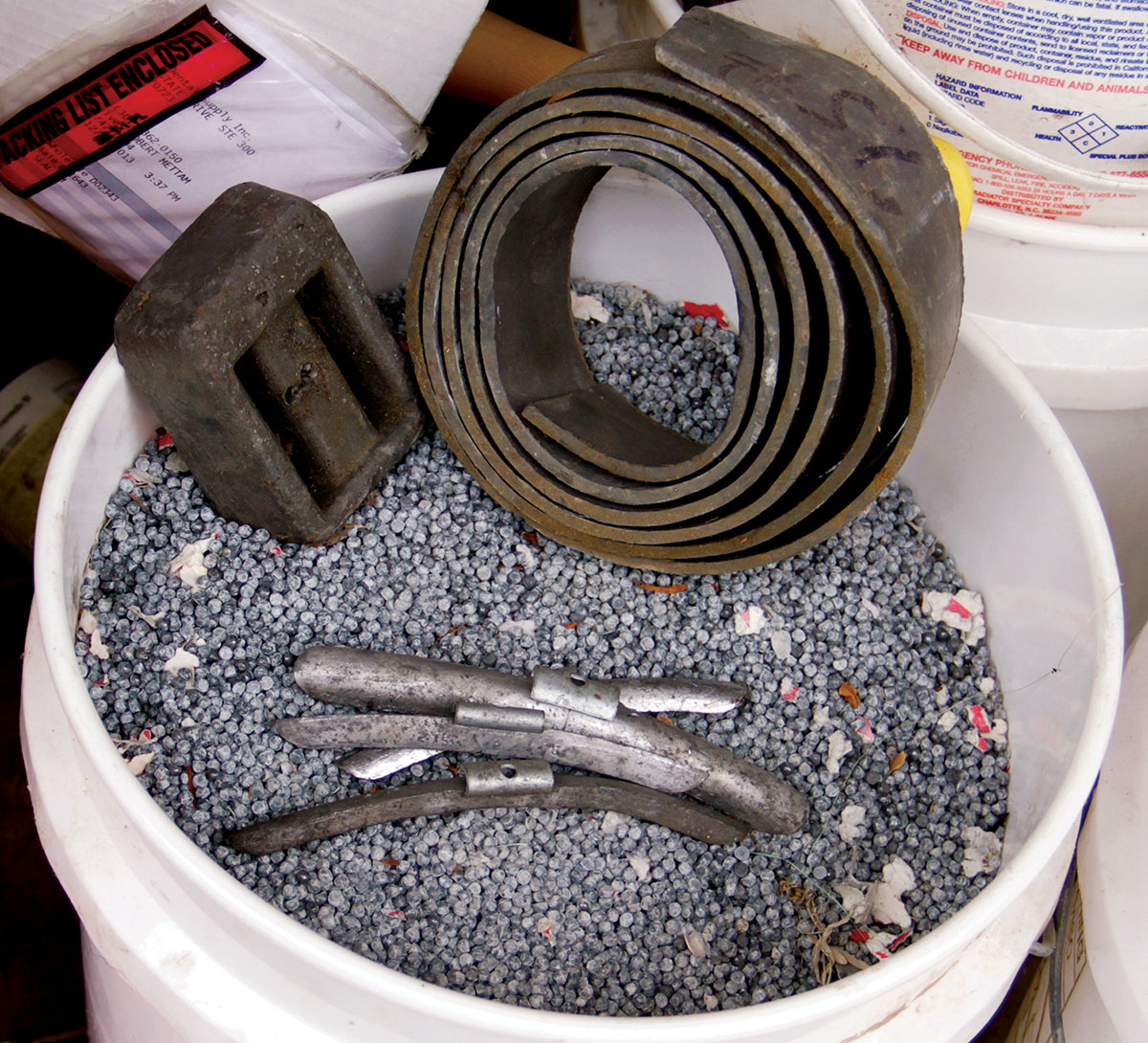 Lead alloy sources include BBs, wheel weights, diving belt lead and strapping.